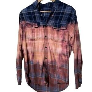 Artifacts by JC Cooper Shirt Women's Small Plaid Distressed Button Long Sleeve
